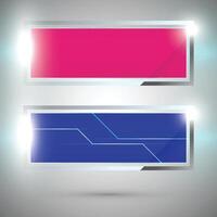 Rectangular banner design. Pink and purple banner. vector