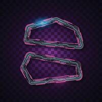 Horizontal banner set. Futuristic banner. Pink and blue technology banner. vector