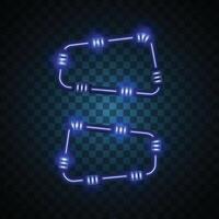 Blue abstract banner set. Neon banner. vector