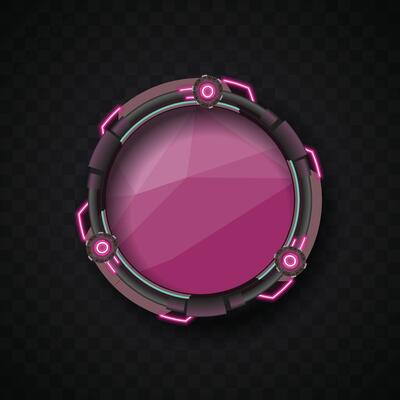 Pink rounded banner set. Abstract technology banner. Futuristic banner.
