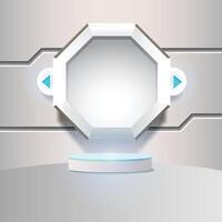 Octagon banner. Technology simple banner. Futuristic banner. vector