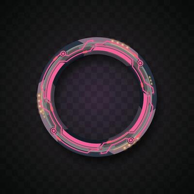 Pink rounded banner set. Technology banner. Futuristic banner.