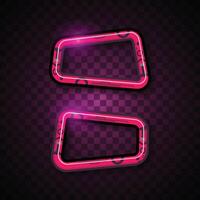 Futuristic Neon Pink HUD Frame Banner on Dark Background. vector
