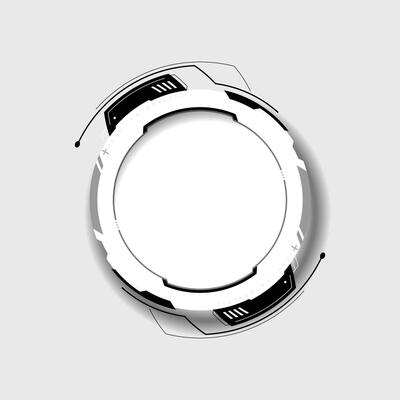 Technology banner design. Circle neon banner.