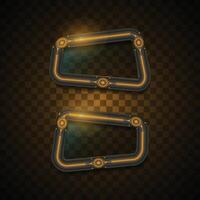 Futuristic Neon Orange HUD Frame Banner on Dark Background vector