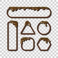 Melted chocolate banner set. vector