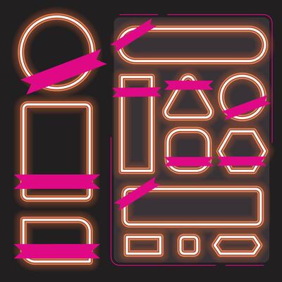 Neonn banner design. Retro banner design.