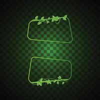 Eco Nature Leaf Frame Banner on Transparent Background vector