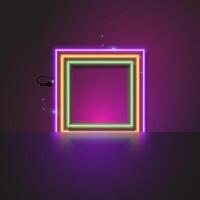 neon banner. Square banner. vector