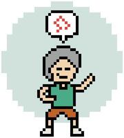 8 bit dance exercise gym music man male boy decor. vector