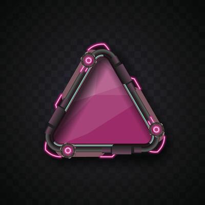 Pink triangle banner. Futuristic banner set.