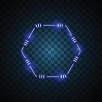 Neon octagonal frame design vector