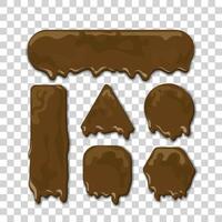 Full melted chocolate banner set. vector
