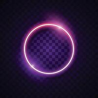 Neon circle light effect design vector