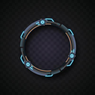 Blue rounded banner set. Technology banner. Futuristic banner.