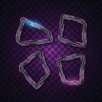 Abstract banner set. Futuristic banner. Pink and blue technology banner. vector
