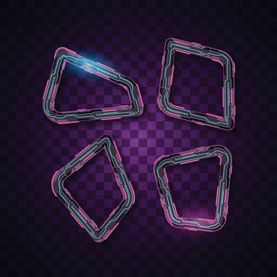 Abstract banner set. Futuristic banner. Pink and blue technology banner.