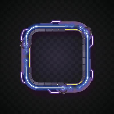 Blue square banner. Simple banner. Futuristic banner.