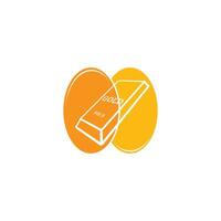 Gold bar icon illustration. vector