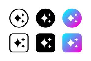 AI buttons. AI generate icon set. Sparkle icon set. AI star and square, artificial intelligence vector