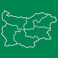 Green outline map of bulgaria vector