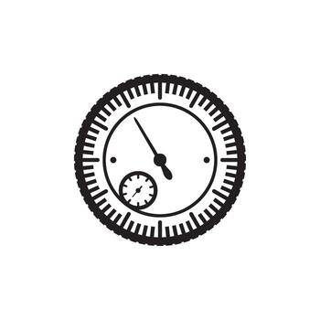 A clock with a dial and a clock face vector