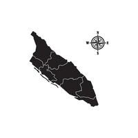 A black map of croatia with a compass vector