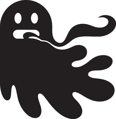 flying ghost silhouette art design illustration premium quality