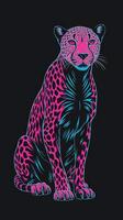 tiger colorful line art vector