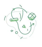 Illustration of linear geometric shapes. Abstract composition. vector