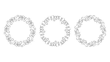 Curly Circular Frames Set vector