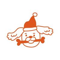 Santa Dog with Bone in Mouth vector