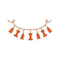 Christmas Garland with Bones vector