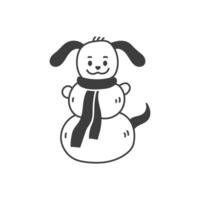 Dog Snowman Drawing vector