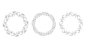 Curly Line Frames Set vector