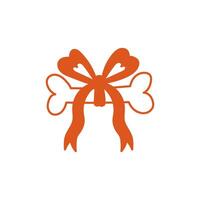Dog Bone with Tied Bow vector