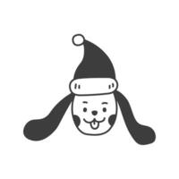 Happy Dog wearing Santa Hat vector