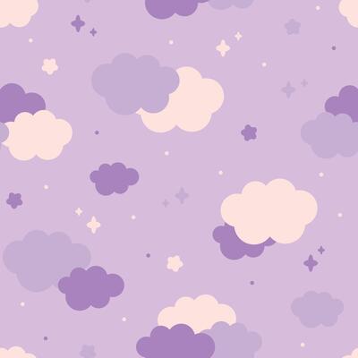 Cute purple sky pattern with clouds