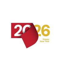 Simple and Elegant 2026 Happy New Year Background Design with new page concept. vector