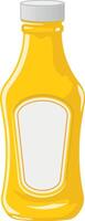 Color illustration of a yellow bottle with mustard sauce, without background vector