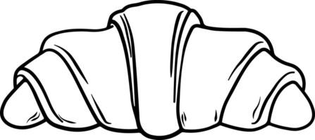 Black icon of a croissant without background vector