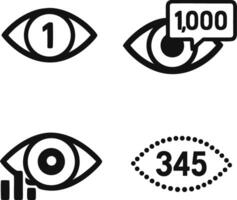 Digital View Counter Icons Set Social Media and Website Analytics vector