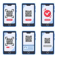 Mobile payment via QR code scanning vector