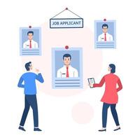 Reviewing job applicants' profiles vector