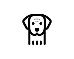 Minimalist dog icon with dots on forehead vector