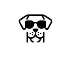 Simple dog outline with stylish sunglasses detail vector