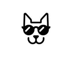 Cool cat icon with sunglasses and whiskers vector