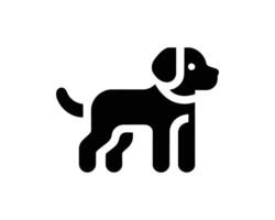 Simple black dog icon on white background vector