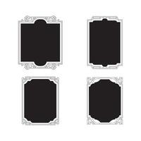 black elegant eastern style decorative frame set floral borders and lace elements for invitations and cards, white background vector