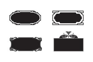 Elegant Eastern Style Decorative Frame Set Black Floral Borders and Lace Elements for Invitations and Cards White Background vector